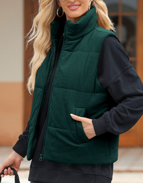Load image into Gallery viewer, Zip Up Turtleneck Vest Coat
