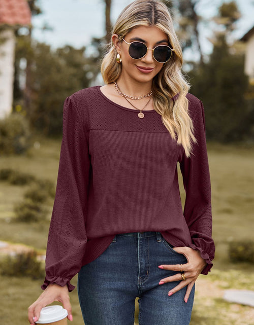 Load image into Gallery viewer, Round Neck Flounce Sleeve Top
