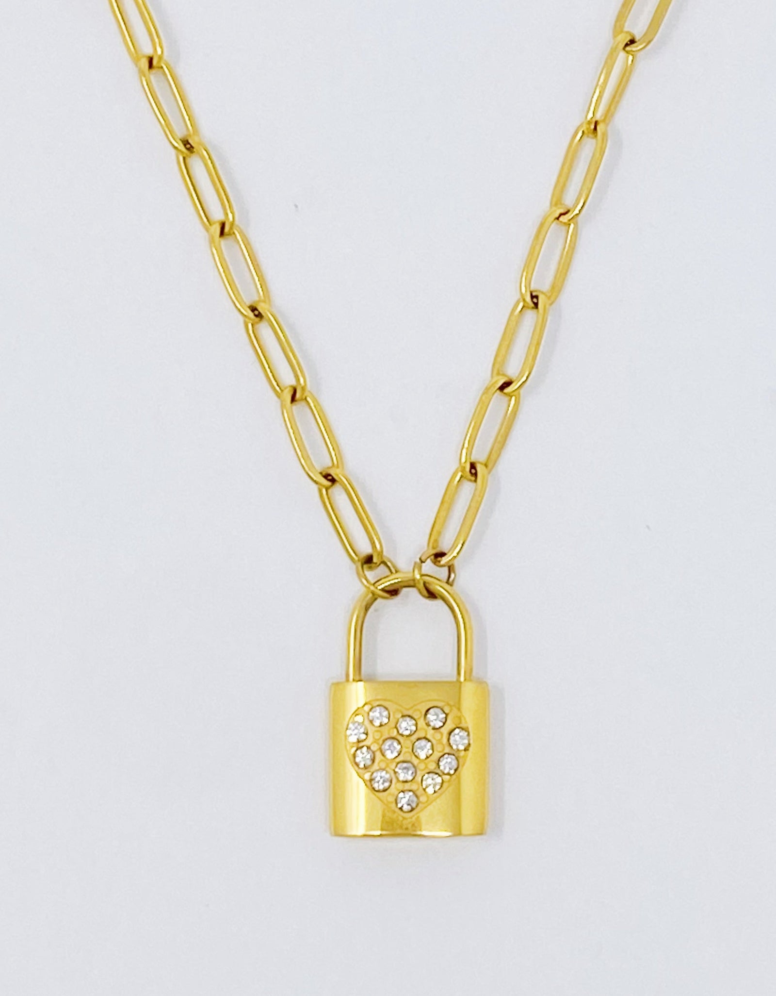 Locked In Shiny Heart Necklace by Ellisonyoung.com