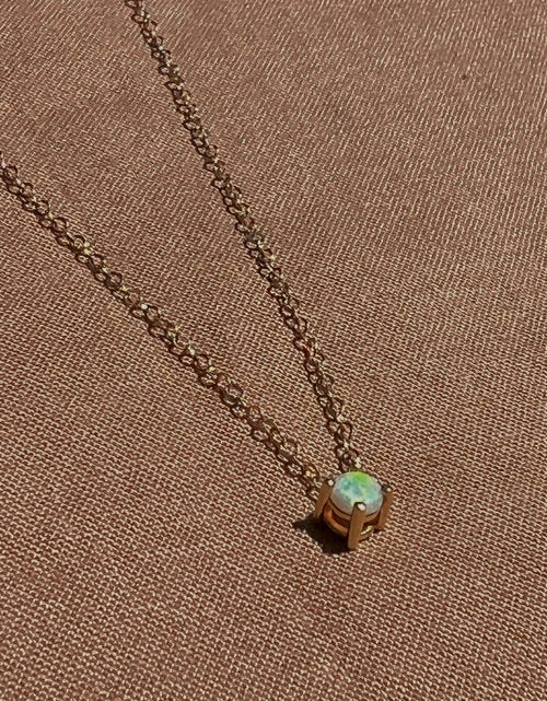Load image into Gallery viewer, 14k Yellow Gold White Opal Necklace by Toasted Jewelry
