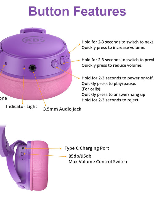 Load image into Gallery viewer, Contixo KB5 Kids Wireless Bluetooth Headphones by Contixo
