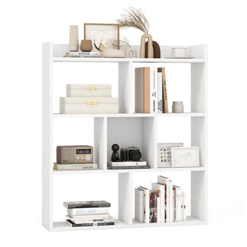 Load image into Gallery viewer, 7 Cubes Open-back Bookshelf with Anti-Toppling Devices-White
