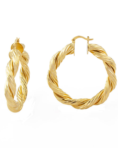 Load image into Gallery viewer, 18k Gold Chunky Twisted Hoop Earrings
