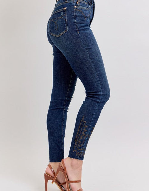 Load image into Gallery viewer, Judy Blue Full Size Embroidered High Rise Skinny Jeans Plus Size
