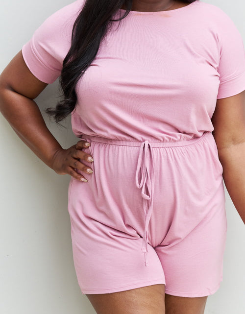 Load image into Gallery viewer, Zenana Chilled Out Full Size Short Sleeve Romper in Light Carnation Pink
