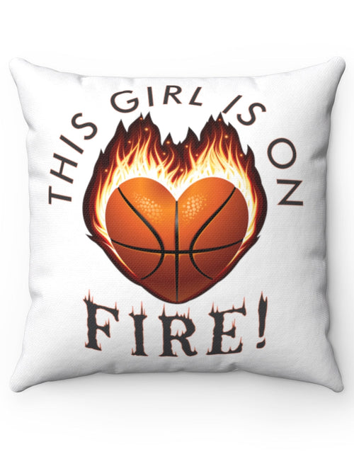 Load image into Gallery viewer, Girl on Fire Basketball Pillow by NoExcuse Apparel

