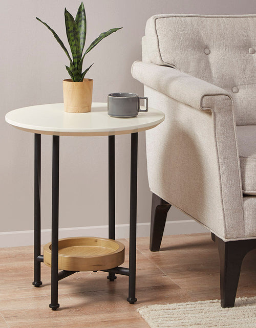Load image into Gallery viewer, White/Natural End Table by Blak Hom
