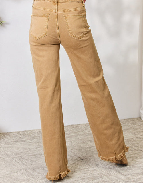 Load image into Gallery viewer, RISEN Full Size Fringe Hem Wide Leg Jeans
