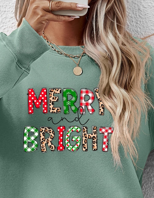 Load image into Gallery viewer, MERRY AND BRIGHT Round Neck Sweatshirt
