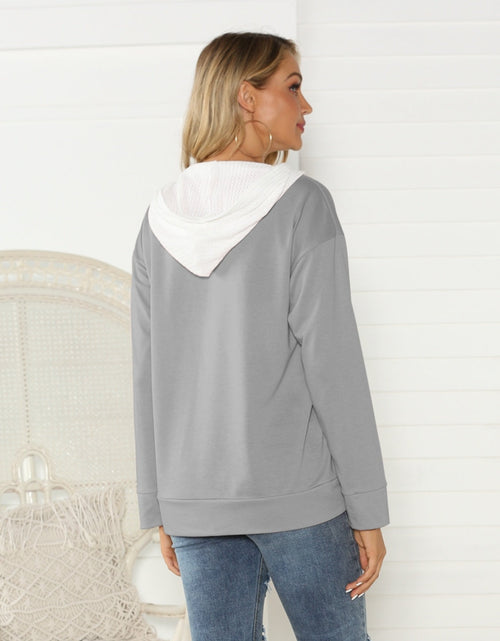 Load image into Gallery viewer, Shiny Contrast Zip Detail Hoodie
