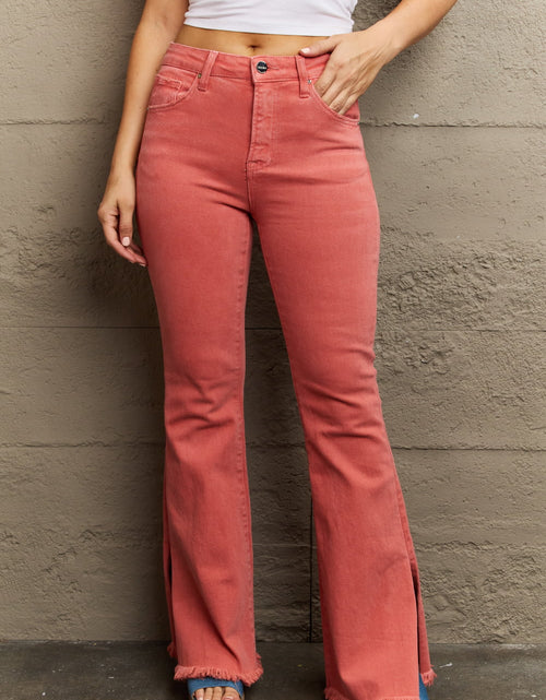 Load image into Gallery viewer, RISEN Bailey Full Size High Waist Side Slit Flare Jeans
