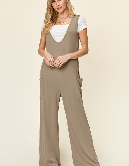Load image into Gallery viewer, Double Take Full Size Sleeveless Wide Leg Jumpsuit with Pockets
