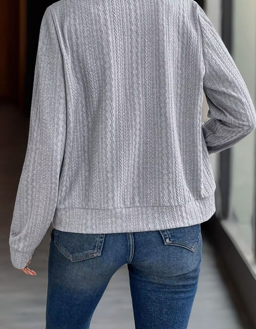 Load image into Gallery viewer, Baseball Collar Zip Up Long Sleeve Jacket
