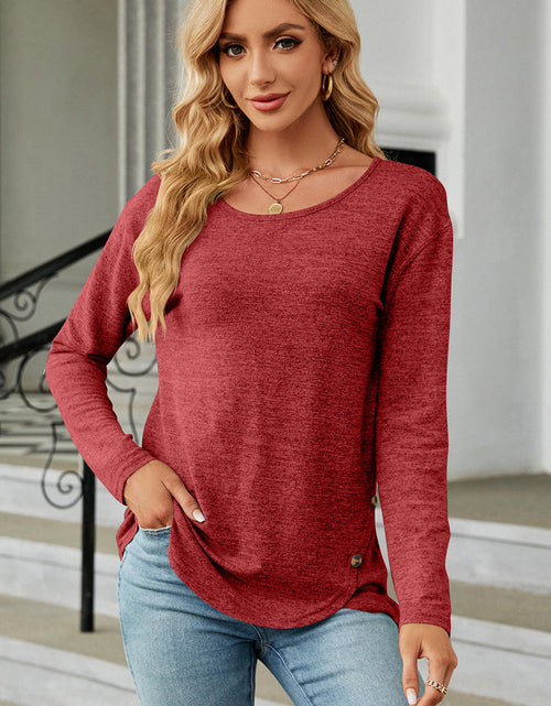 Load image into Gallery viewer, Round Neck Long Sleeve T-Shirt
