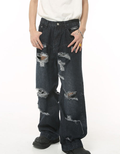 Load image into Gallery viewer, Distressed Wide Leg Pocketed Men's Jeans
