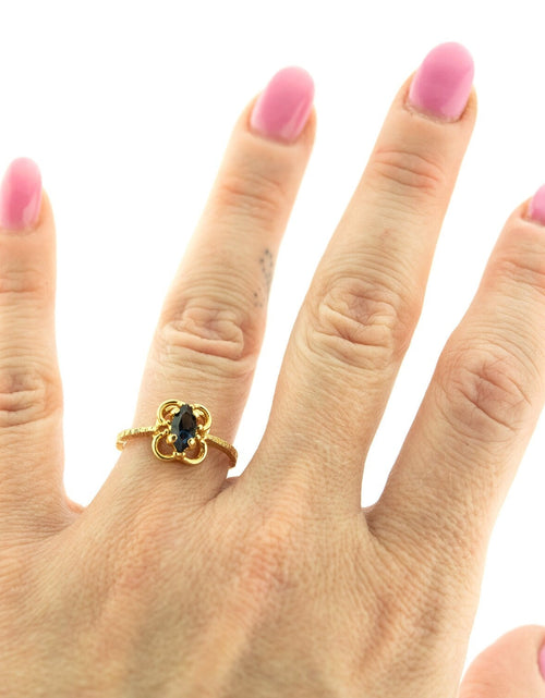 Load image into Gallery viewer, Vintage Jewelry Marquise Cut Jet Black Crystal Cocktail Ring in 18k White Gold Electroplate by PVD Vintage Jewelry
