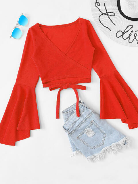 Load image into Gallery viewer, Tied Flare Sleeve Top
