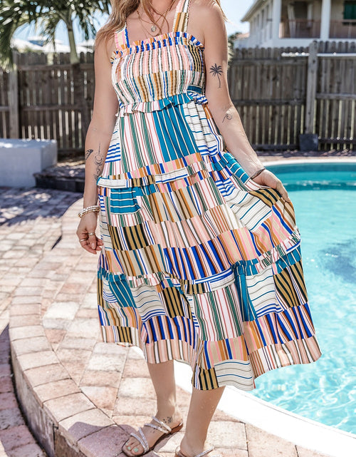 Load image into Gallery viewer, Square Neck Wide Strap Midi Dress
