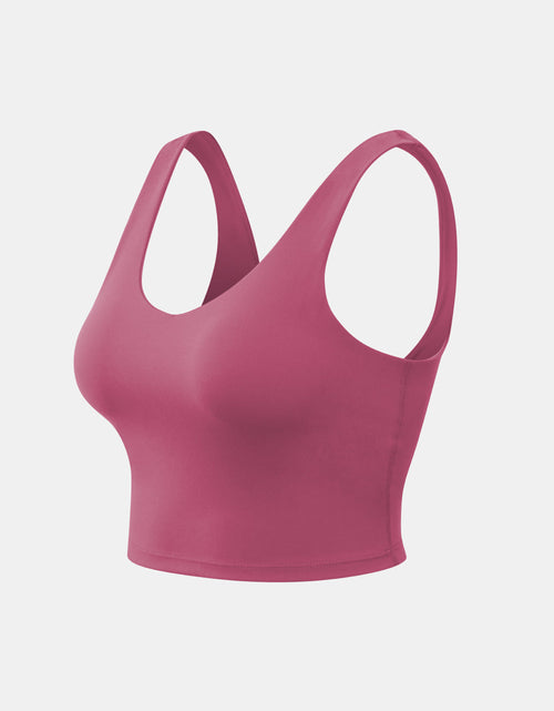 Load image into Gallery viewer, Cropped Scoop Neck Active Tank Top

