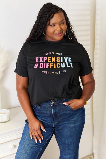 Load image into Gallery viewer, Simply Love Slogan Graphic Cuffed Sleeve T-Shirt
