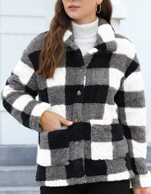 Load image into Gallery viewer, Button Up Drop Shoulder Fuzzy Jacket
