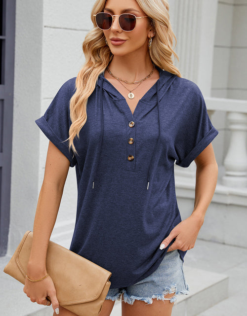 Load image into Gallery viewer, Florira Hooded Short Sleeve T-Shirt
