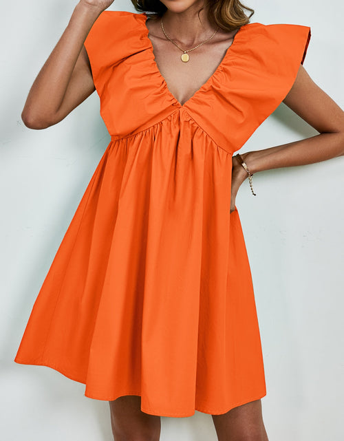Load image into Gallery viewer, V-Neck Cap Sleeve Mini Dress
