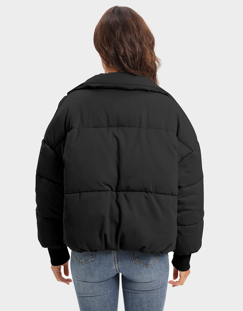 Load image into Gallery viewer, Zip Up Turtleneck Long Sleeve Puffer Jacket
