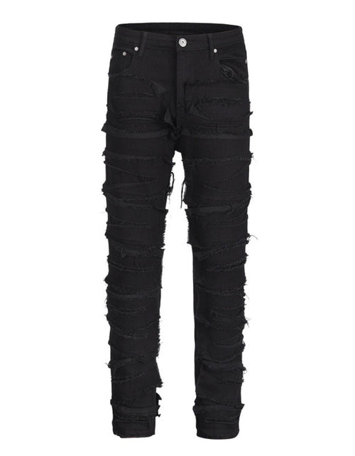 Load image into Gallery viewer, Men's Washed Distressed Panelled Jeans

