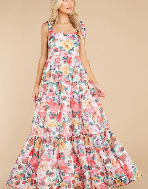 Load image into Gallery viewer, Floral Square Neck Wide Strap Maxi Dress
