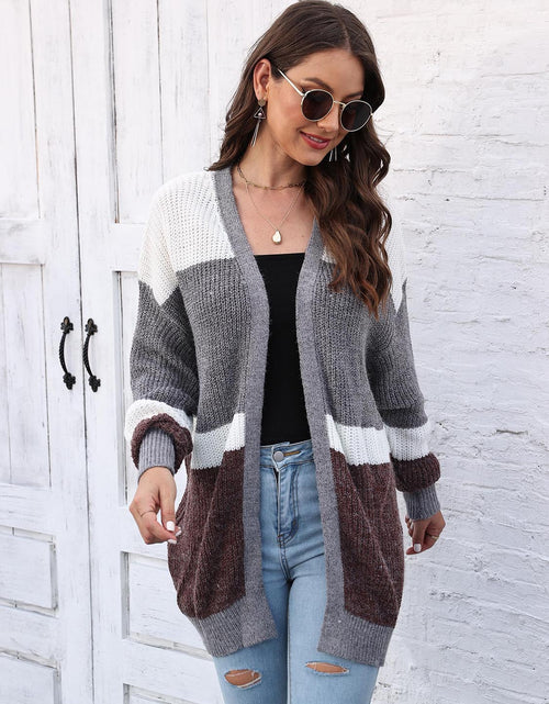 Load image into Gallery viewer, Color Block Open Front Cardigan

