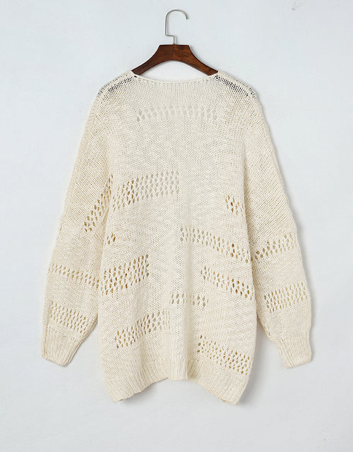 Load image into Gallery viewer, Openwork Open Front Long Sleeve Cardigan
