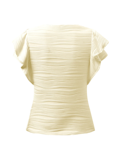 Load image into Gallery viewer, Textured Round Neck Cap Sleeve Top
