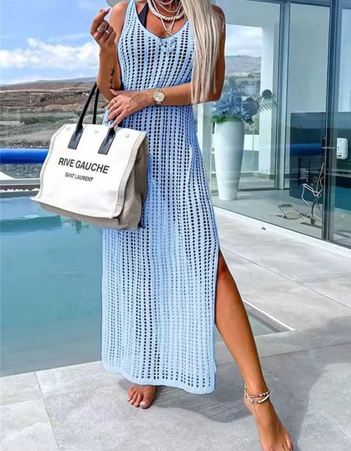Load image into Gallery viewer, Openwork Slit Cutout Wide Strap Dress
