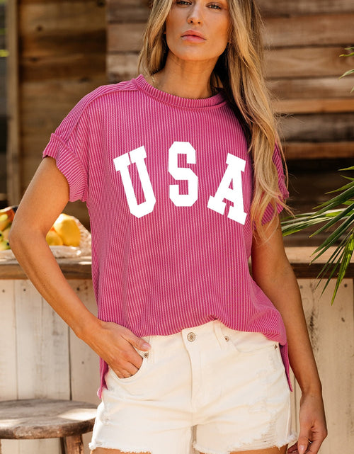 Load image into Gallery viewer, USA Round Neck Short Sleeve T-Shirt
