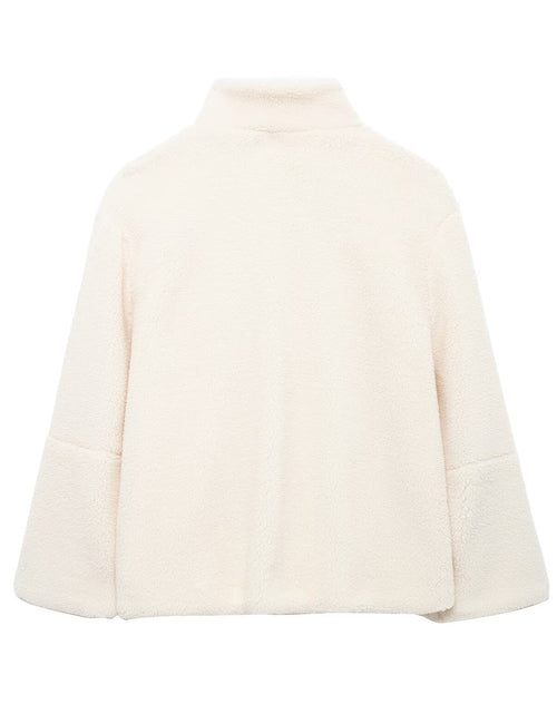 Load image into Gallery viewer, Turtleneck Zip Up Long Sleeve Plush Jacket
