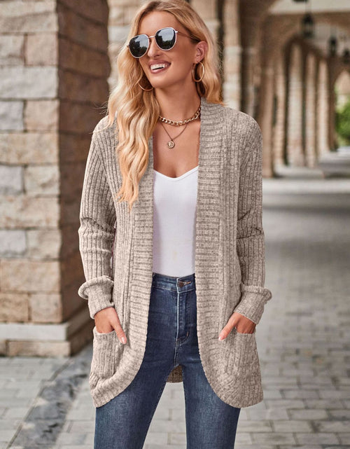 Load image into Gallery viewer, Open Front Cardigan with Pockets
