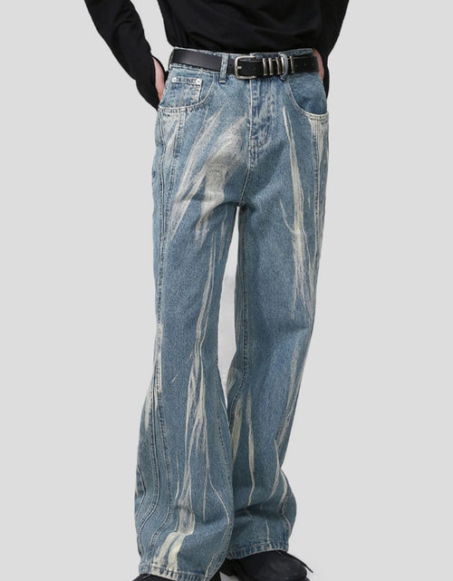 Load image into Gallery viewer, Paint Wide Leg Men's Jeans with Pockets
