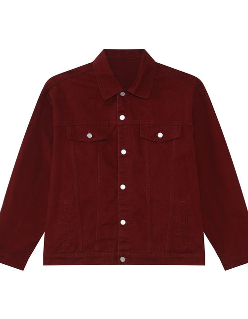 Load image into Gallery viewer, Men's Button Up Dropped Shoulder Denim Jacket
