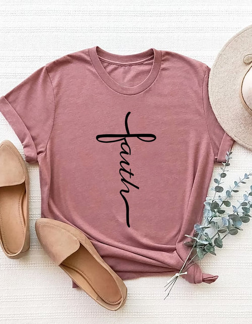 Load image into Gallery viewer, Letter Graphic Round Neck Short Sleeve T-Shirt
