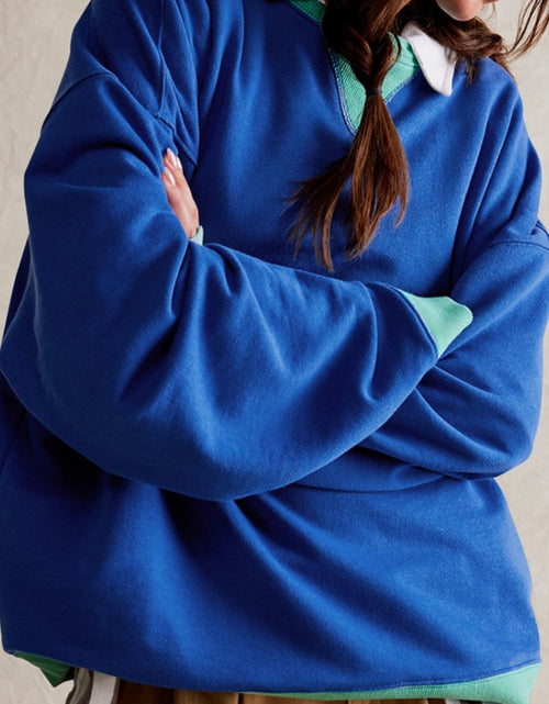 Load image into Gallery viewer, Contrast Dropped Shoulder Long Sleeve Sweatshirt
