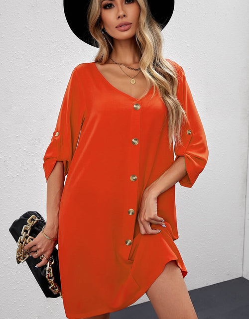 Load image into Gallery viewer, Buttoned V-Neck Dress

