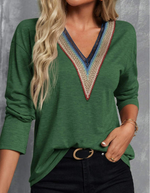 Load image into Gallery viewer, V-Neck Long Sleeve T-Shirt

