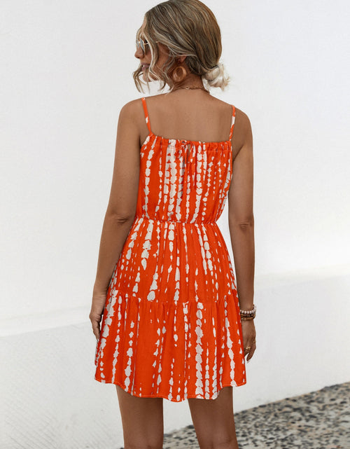 Load image into Gallery viewer, Ruffle Hem Printed Mini Cami Dress
