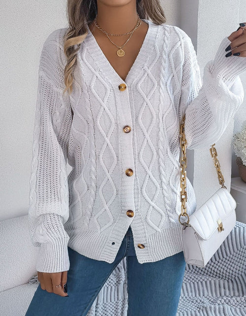 Load image into Gallery viewer, Cable-Knit Long Sleeve Cardigan
