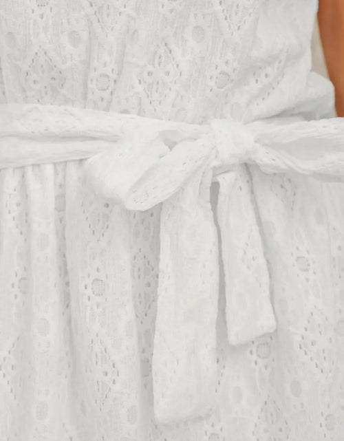Load image into Gallery viewer, Lace Sleeveless Tied Waist Mini Dress
