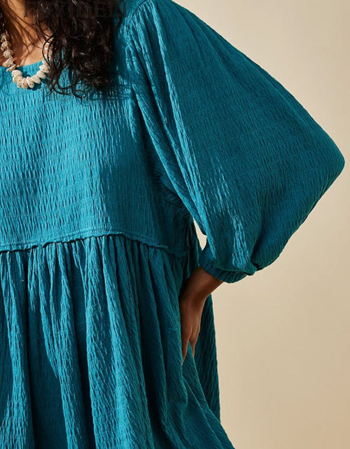Load image into Gallery viewer, Cutout Textured Long Sleeve Mini Dress
