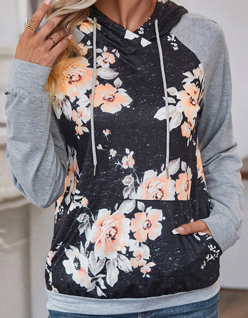 Load image into Gallery viewer, Perfee Printed Raglan Sleeve Hoodie
