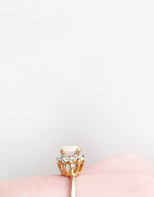 Load image into Gallery viewer, Vintage Genuine Opal or Austrian Crystal Ring 18k Yellow Gold Electroplated by PVD Vintage Jewelry
