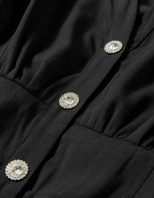 Load image into Gallery viewer, Ruched Button Up Long Sleeve Dress
